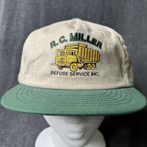 Vintage SnapBack Hat RC Miller Refuse Service 80s 90s Adjustable Cap USA